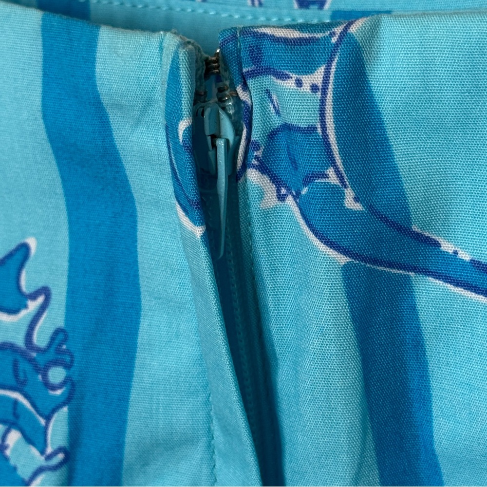 Lilly Pulitzer Skirt Vintage Seahorse White Label Promenade Aqua Blue SZ 0 - Picture 7 of 16